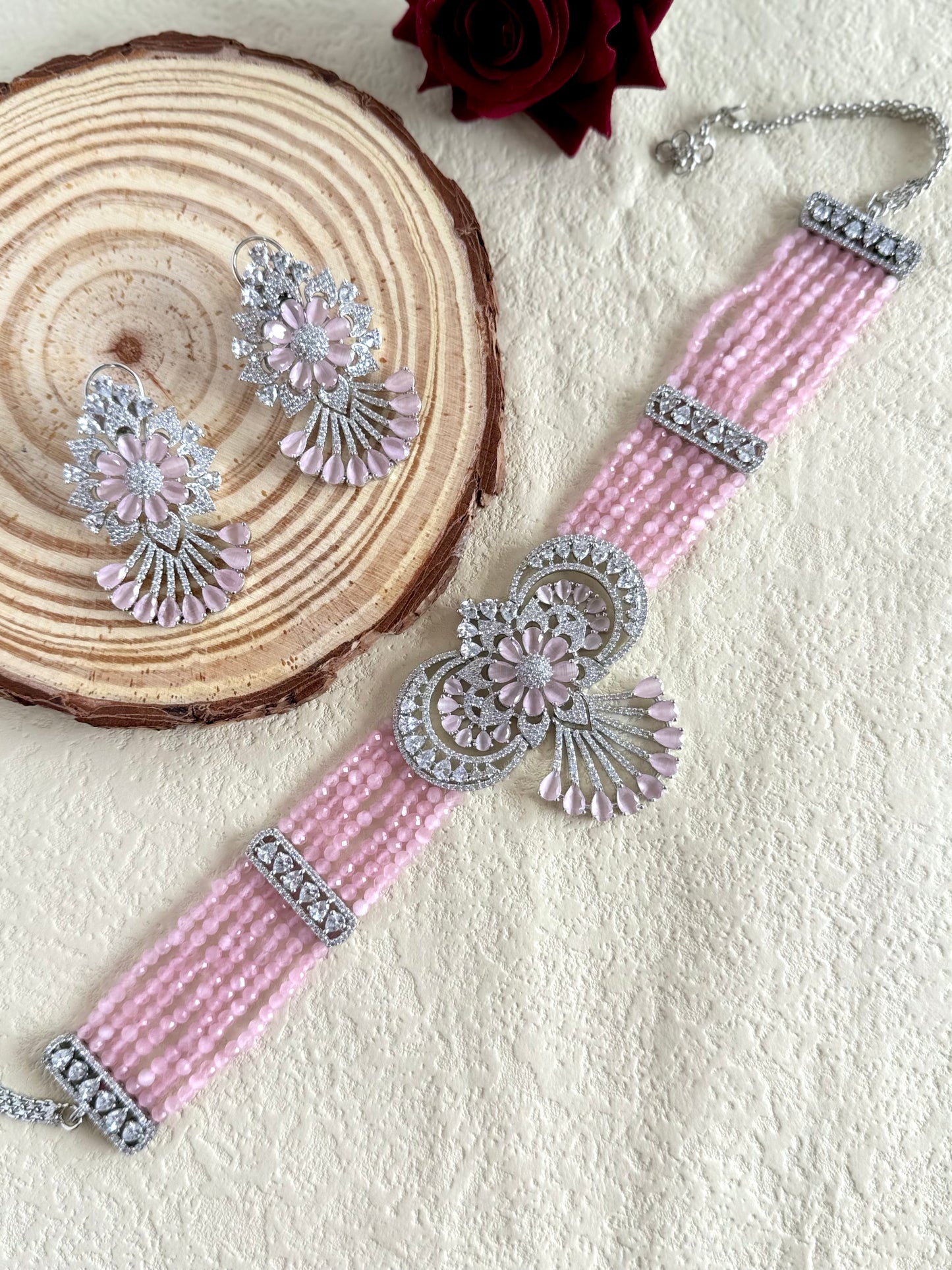 American Diamond Choker Set