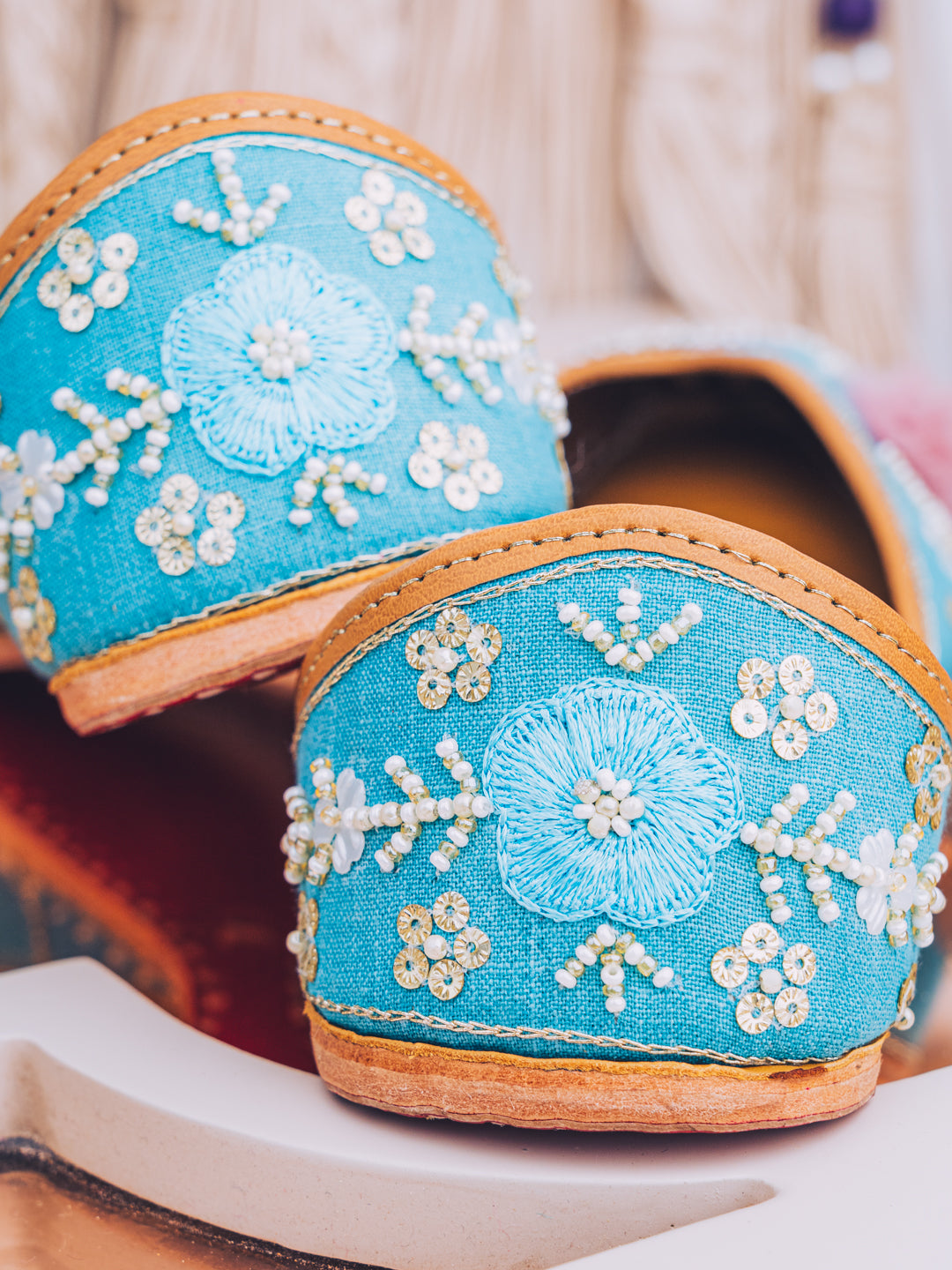 Turquoise Blue Punjabi Jutti