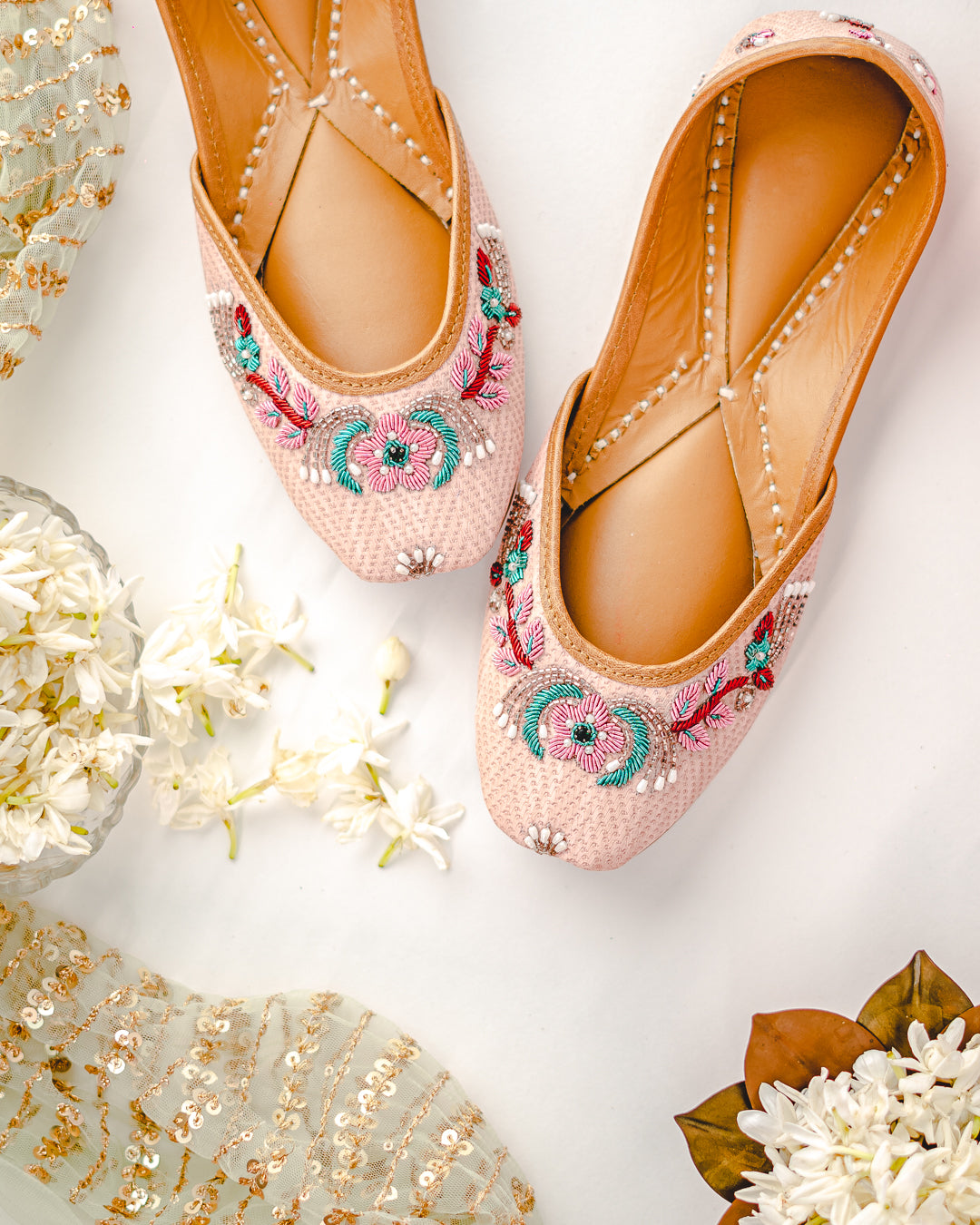 Rexine Rose Gold Jutti