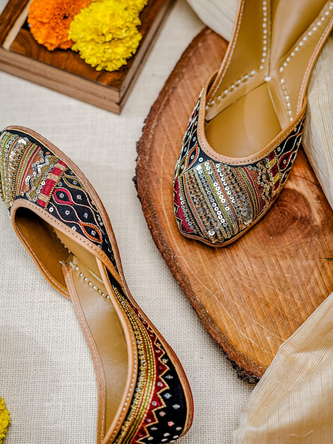 Midnight Heritage Embellished Jutti