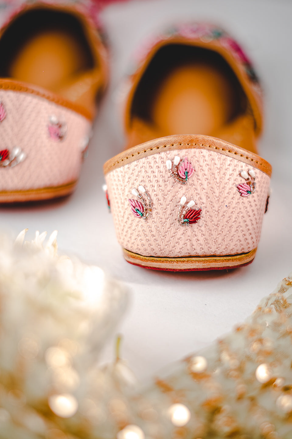Rexine Rose Gold Jutti