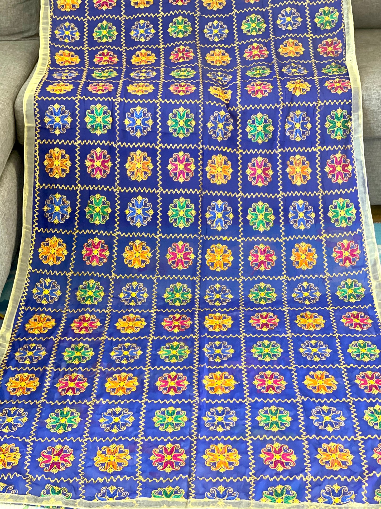 Blue Dupatta - Mannatjewelz