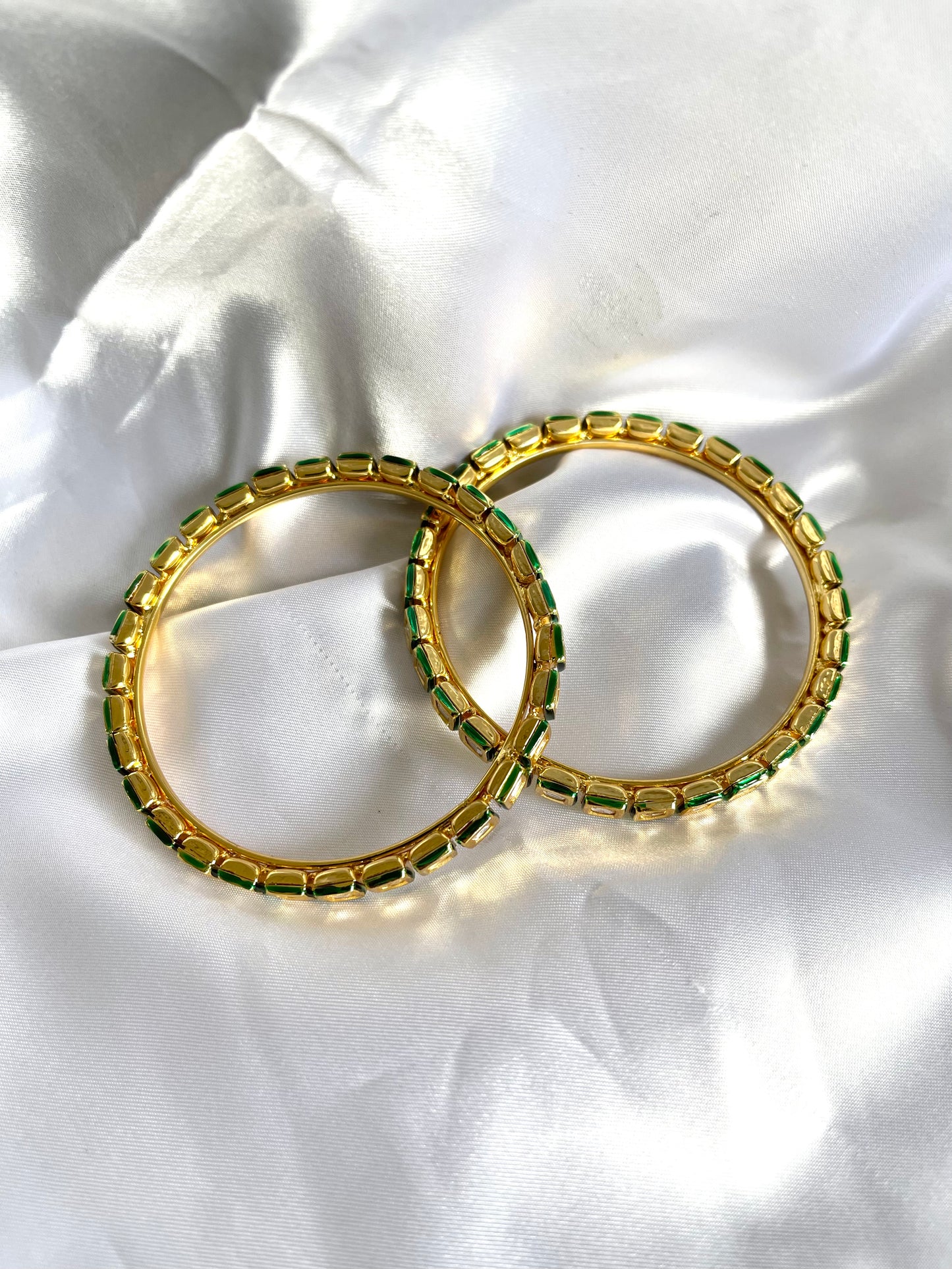 Premium Quality Kundan Gold Plated Kadas Pair - Mannatjewelz