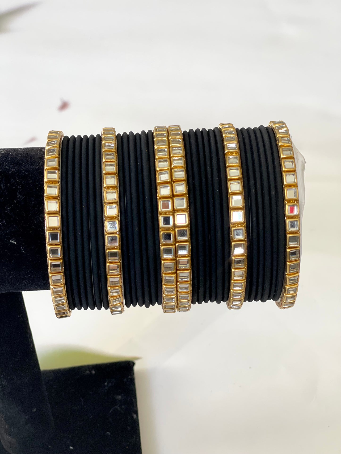Bangle Set w/ Kundan Kadas in Size 2.6 (4 Colors) - MannatJewelz