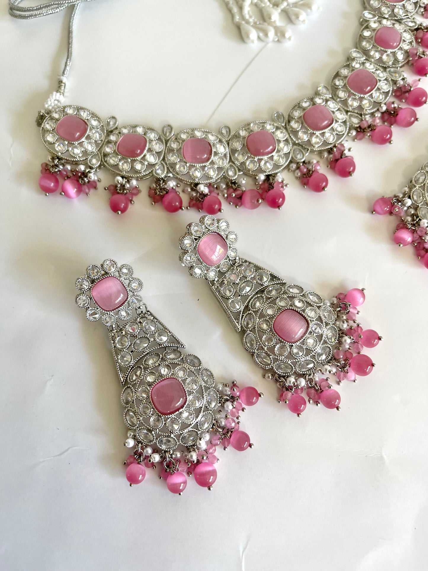 Polki Set in Light Pink - Mannatjewelz