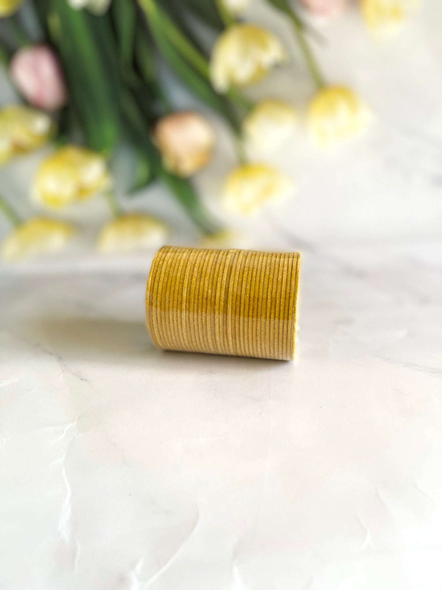 Mustard Yellow Velvet Bangles - Mannatjewels