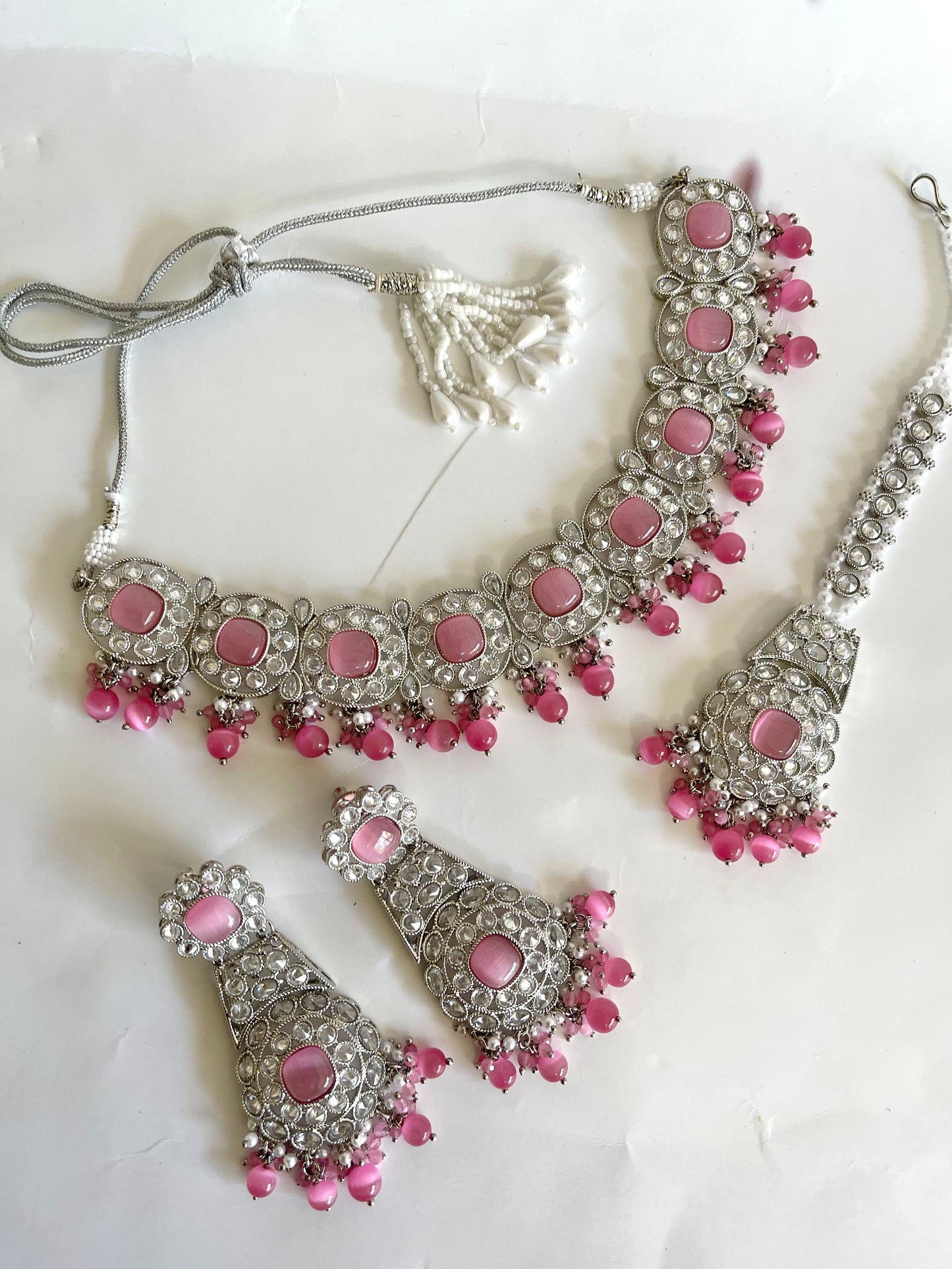 Polki Set in Light Pink - Mannatjewelz