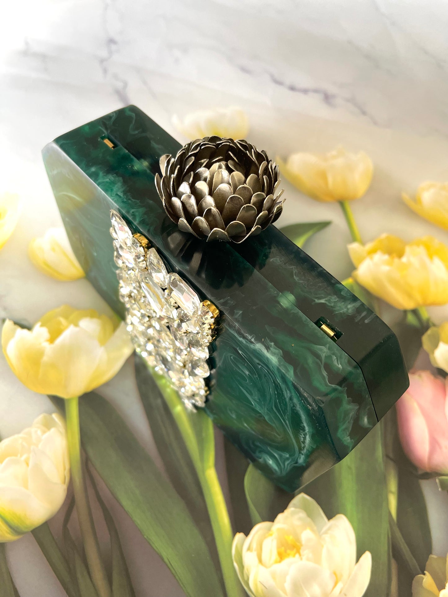 Green Resin Clutch - Mannatjewels