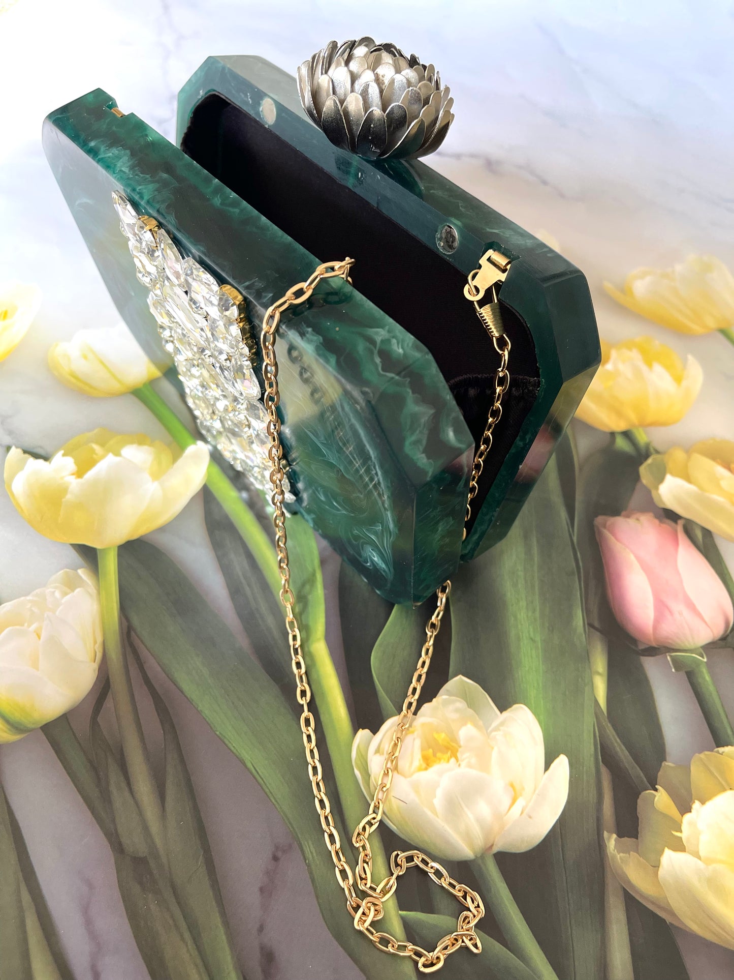 Green Resin Clutch - Mannatjewels