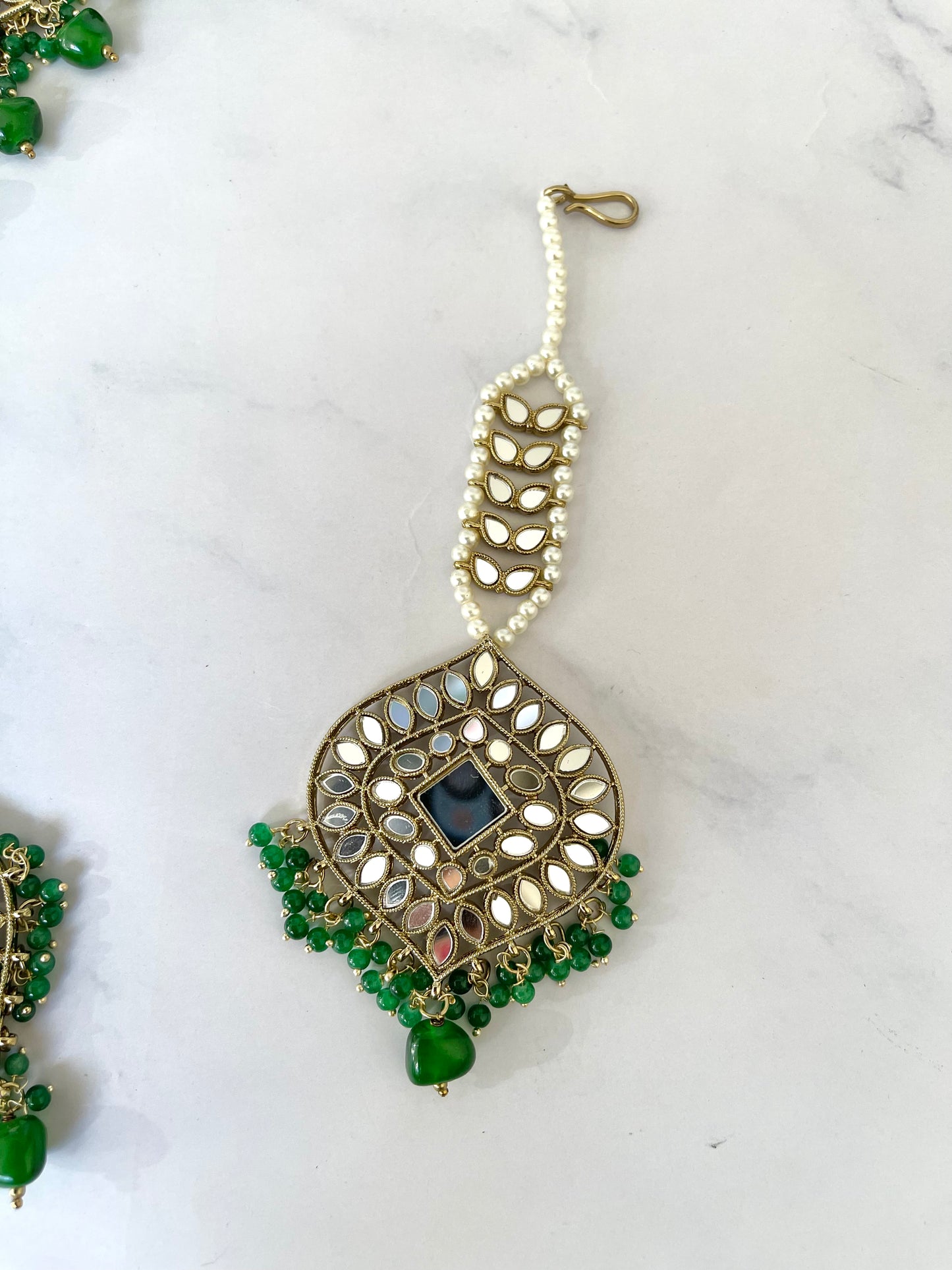 Mirror Set in Green - Mannatjewels