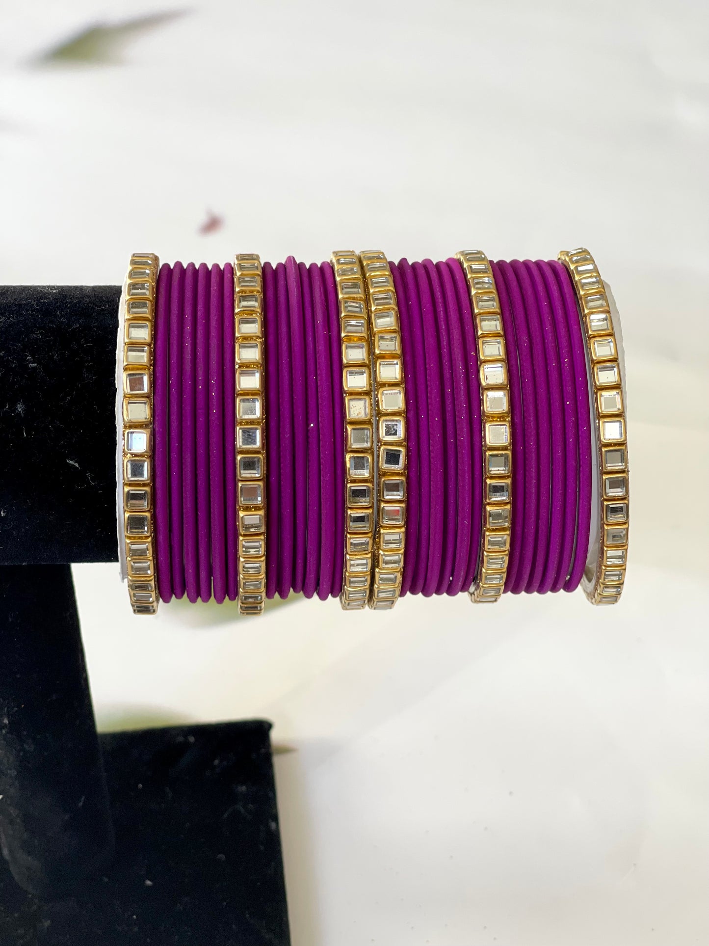 Bangle Set w/ Kundan Kadas in Size 2.6 (4 Colors) - MannatJewelz
