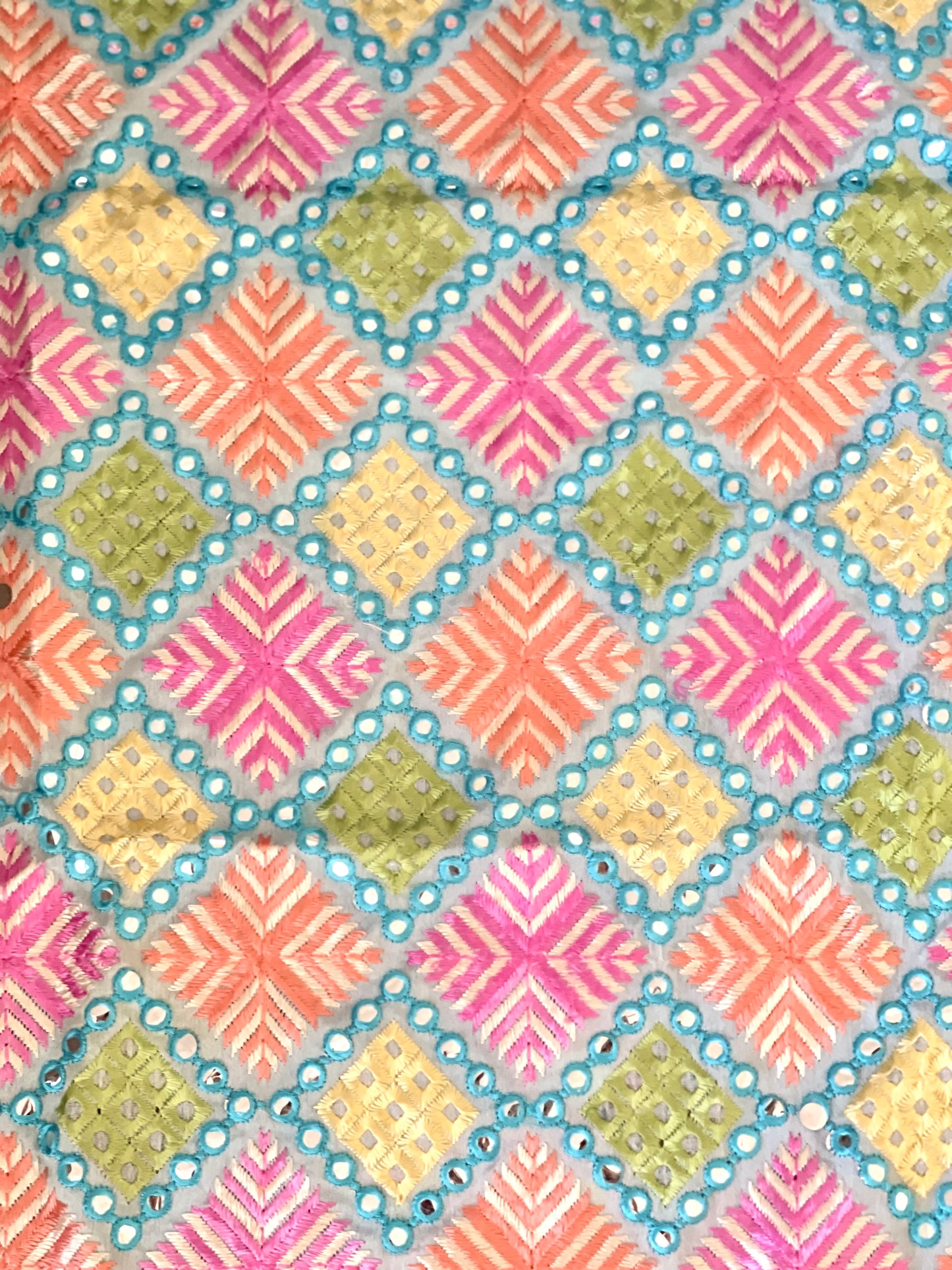 Pastel Sky Blue Phulkari - Mannatjewels