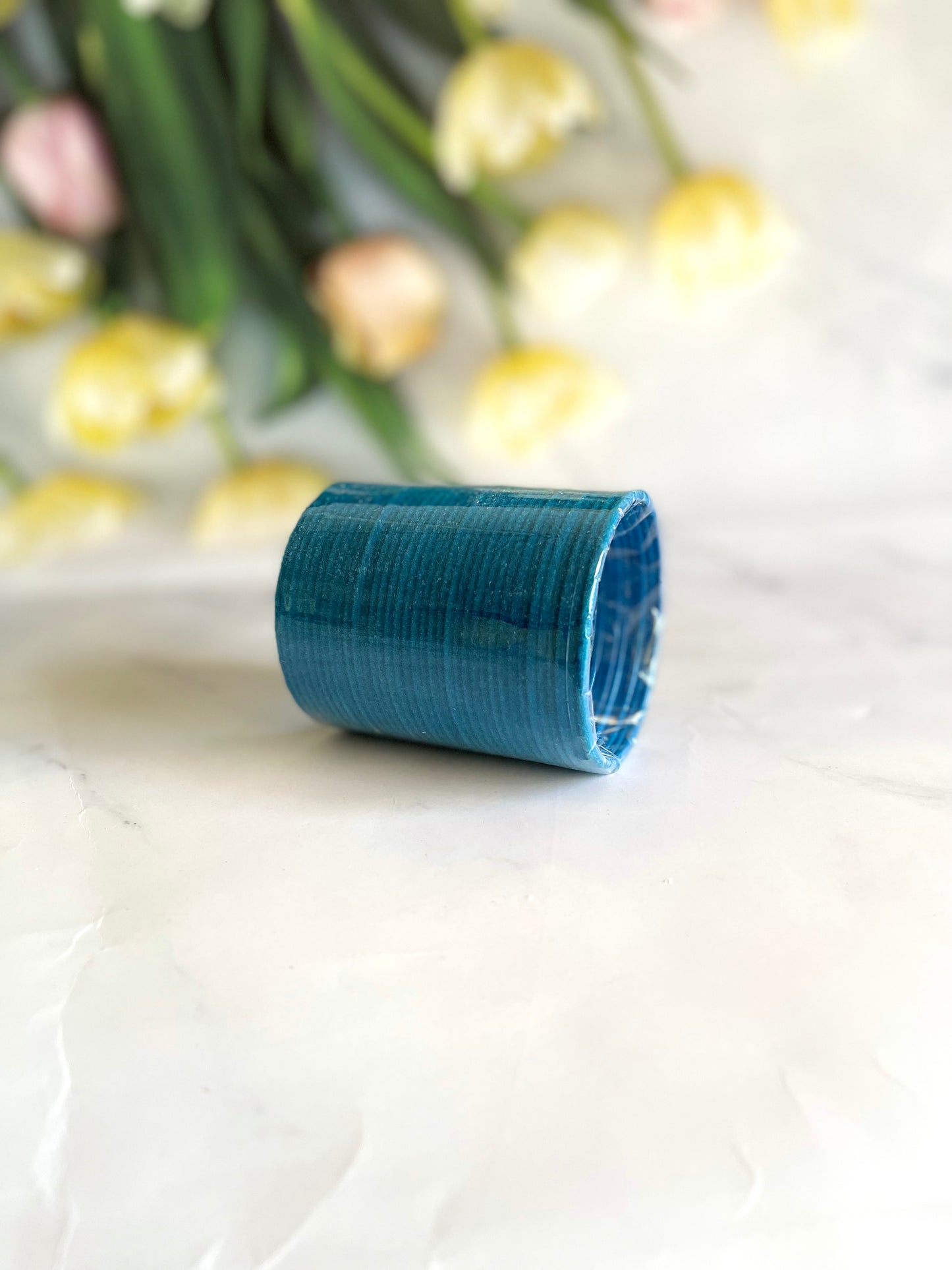 Peacock Blue Velvet Bangles - Mannatjewels