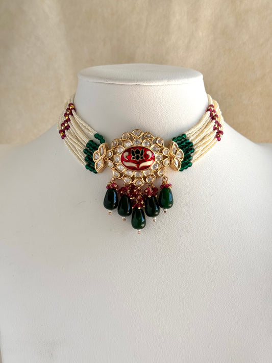 Tyaani Kundan Choker Set by Mannat Jewelz