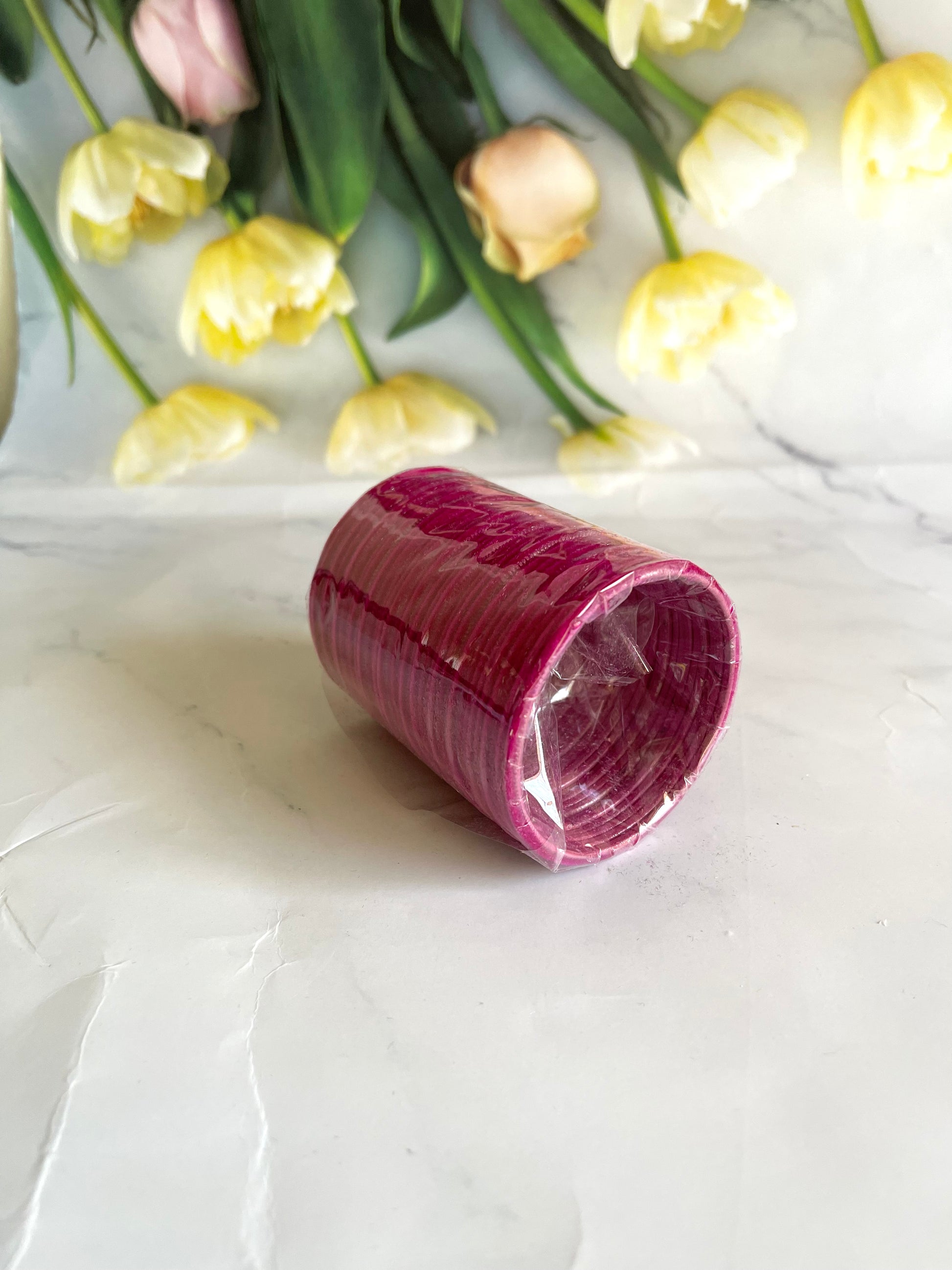 Magenta Velvet Bangles - Mannatjewelz 