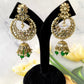 Green Jhumki Earrings - Mannatjewels