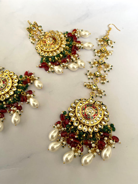 Real Thapa Kundan Tikka Set - Mannatjewelz