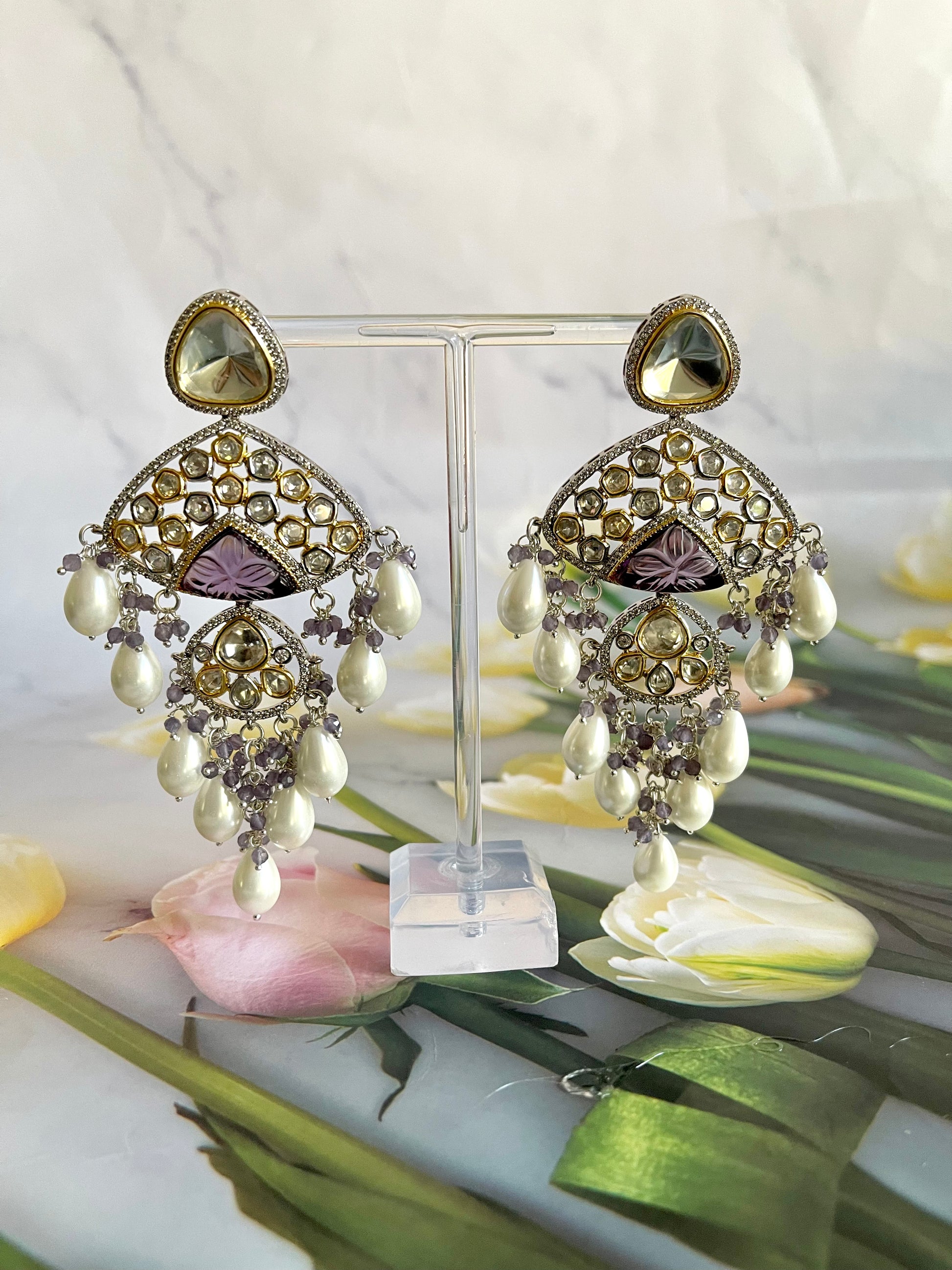 Uncut Kundan Earrings(Luxury Range) - Mannatjewelz